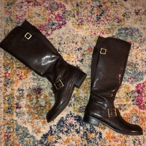 Life Stride Brown Leather Riding Boots
